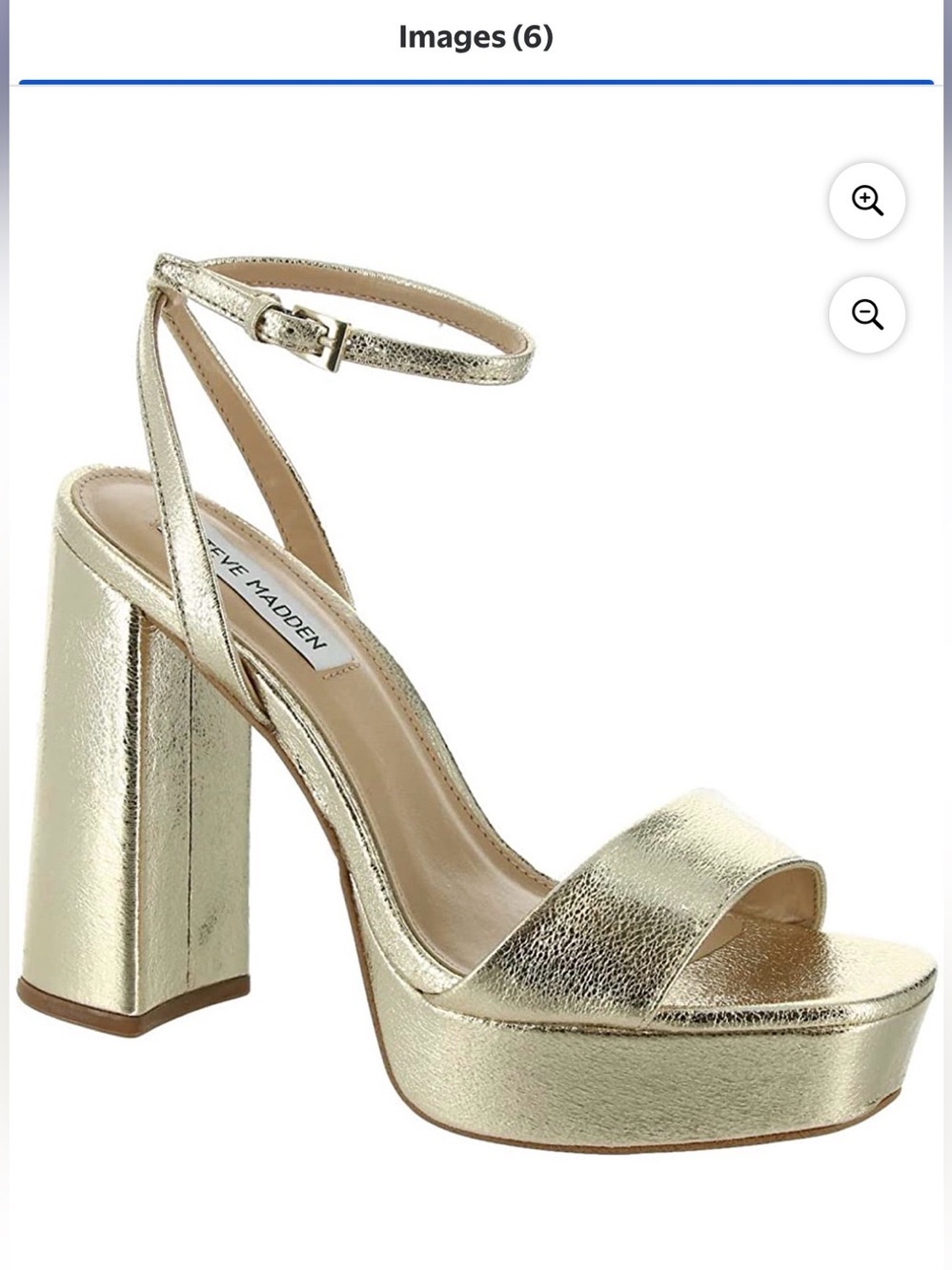Steve Madden Lessa Gold Platform Block Heel 9.5
